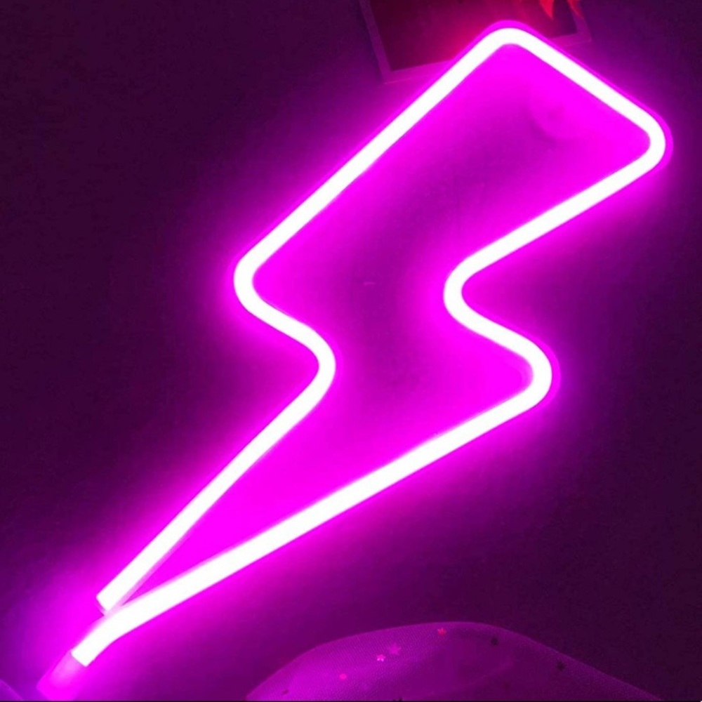 Neon Pink Lightning Bolt LED Room/Wall/Party Decor - Picture 4 of 9